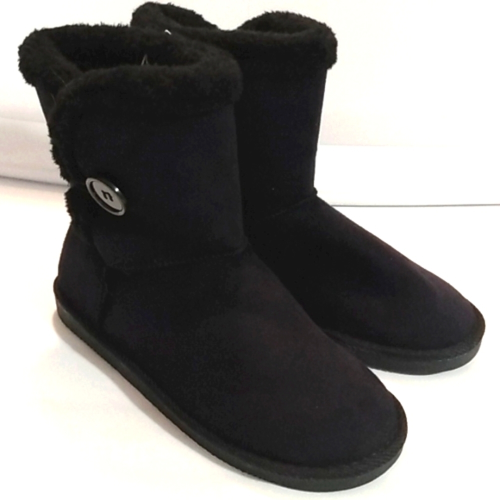 US SPORT BLACK CASUAL FAUX FUR LINED STREETWEAR BOOTS SIZE 7 NWOT